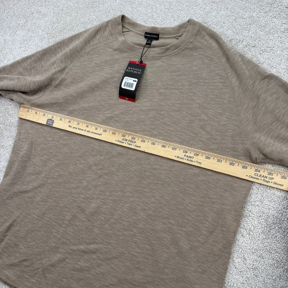 NEW Banana Republic Mens XL Double Knit Crew Timber Wolf Brown NWT